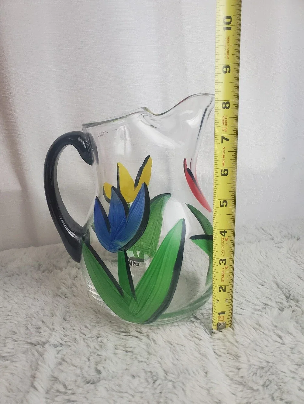 VTG Kosta Boda Ulrica Hydman-Vallien Art Glass 'Tulipa' Pitcher EUC Orig Sticker